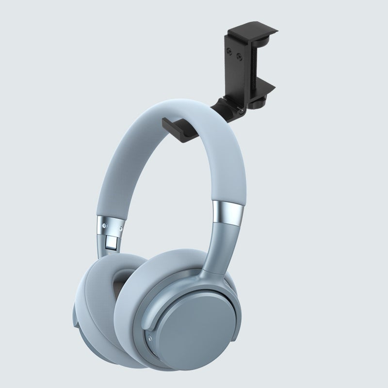 Headphone Stand Foldable Headset Stand Under Desk Headphone Holder Perforation-free Headset Mount - Image 3