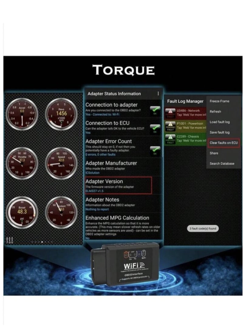 Tool That Scans Cars and Performs OBD2 Elm327  Testing Without the Need for a Car Expert to Detect Errors and Scan the Machine Tag