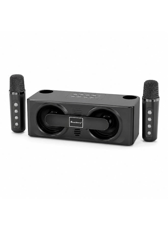سمارت باري مكبر صوت كاريوكي Smartbarry M24 بلوتوث محمول - 20 وات مع ميكروفونات لاسلكية مزدوجة - Image 1