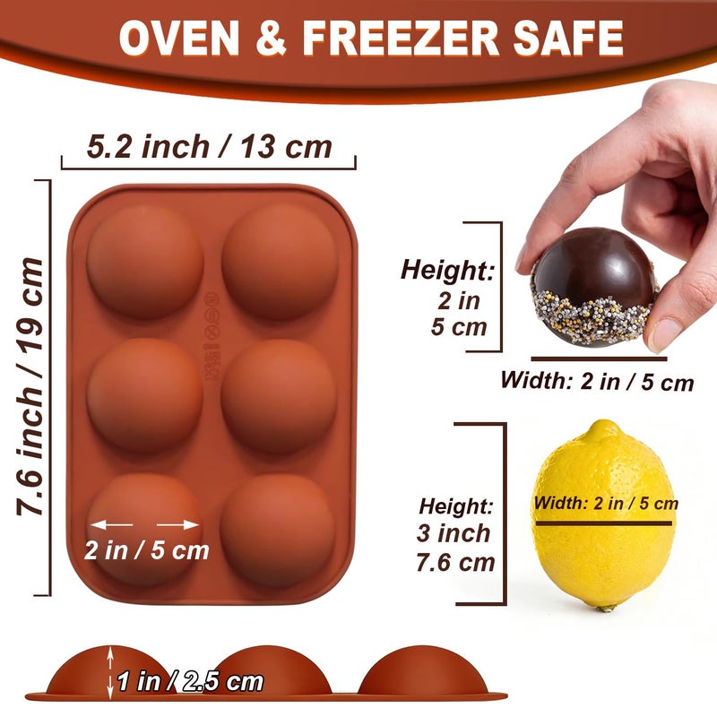 Lerykin 6 Holes Medium Semi Sphere Silicone Molds, 3 Packs Half Sphere Silicone Baking Molds for Making Chocolate, Cake, Jelly, Dome Mousse - Image 5