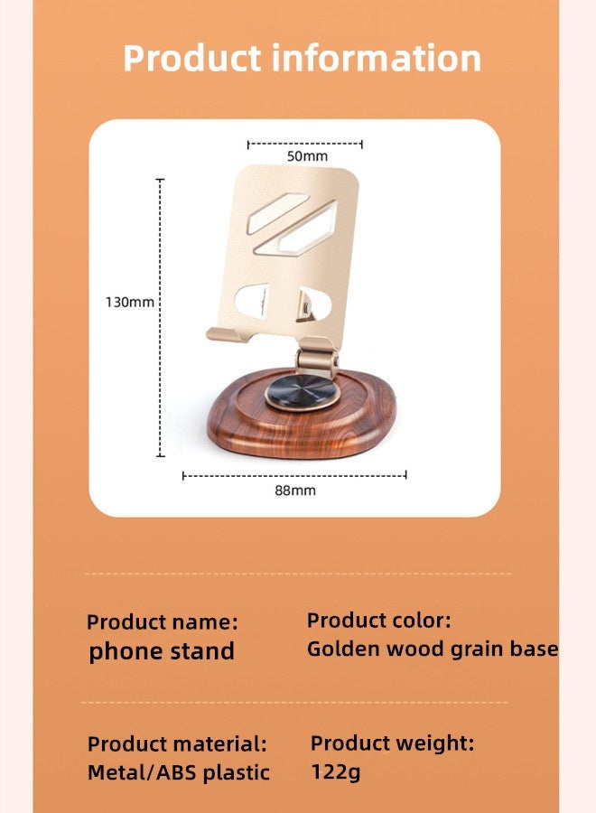 360° Rotating Mobile Phone & Tablet Stand – Universal Adjustable Holder with Stable Rotary Lock, Durable Aluminum Alloy Build, Non-Slip Base, 1000g Load Capacity – Compact & Portable for 4–12 Inch Devices-Gold - Image 3