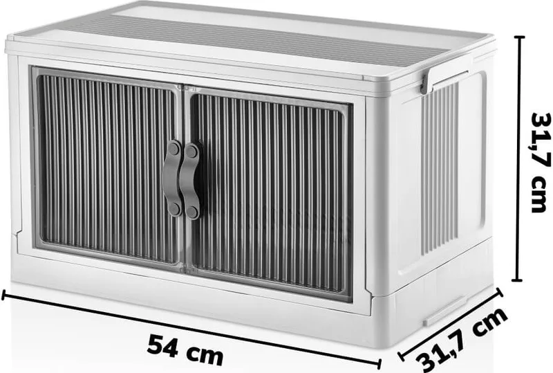 بييف Emayhome Multi-Purpose Portable Stackable Organizer Cabinet with Cover White