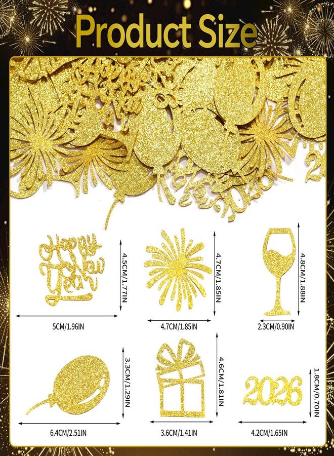 KALOR 2026 New Year Confetti Glitter Gold 200 Count Pack - New Years Eve Party Decorations, Table Sprinkle for Christmas Celebration, Holiday Gift Card Embellishment - Image 3