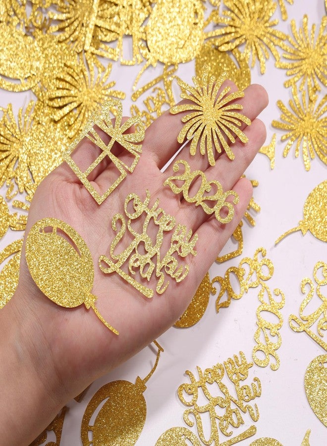 KALOR 2026 New Year Confetti Glitter Gold 200 Count Pack - New Years Eve Party Decorations, Table Sprinkle for Christmas Celebration, Holiday Gift Card Embellishment - Image 2