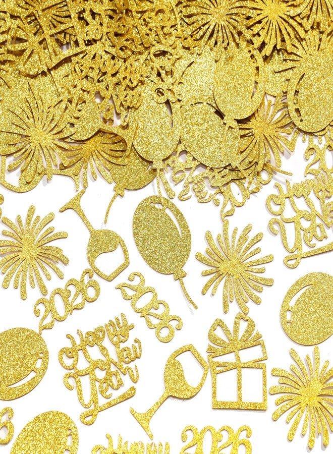 KALOR 2026 New Year Confetti Glitter Gold 200 Count Pack - New Years Eve Party Decorations, Table Sprinkle for Christmas Celebration, Holiday Gift Card Embellishment - Image 1