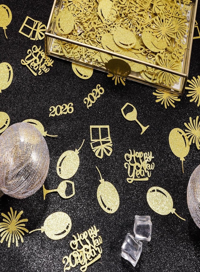 KALOR 2026 New Year Confetti Glitter Gold 200 Count Pack - New Years Eve Party Decorations, Table Sprinkle for Christmas Celebration, Holiday Gift Card Embellishment - Image 5