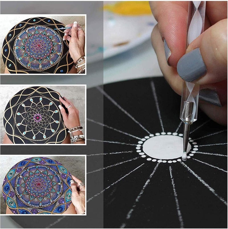 Aramox 8Pcs Thicken Cardboard, Hand Painted Round Black Craft Paperboard with Good Cutting for School Projects Parties and Home Decoration - Image 3