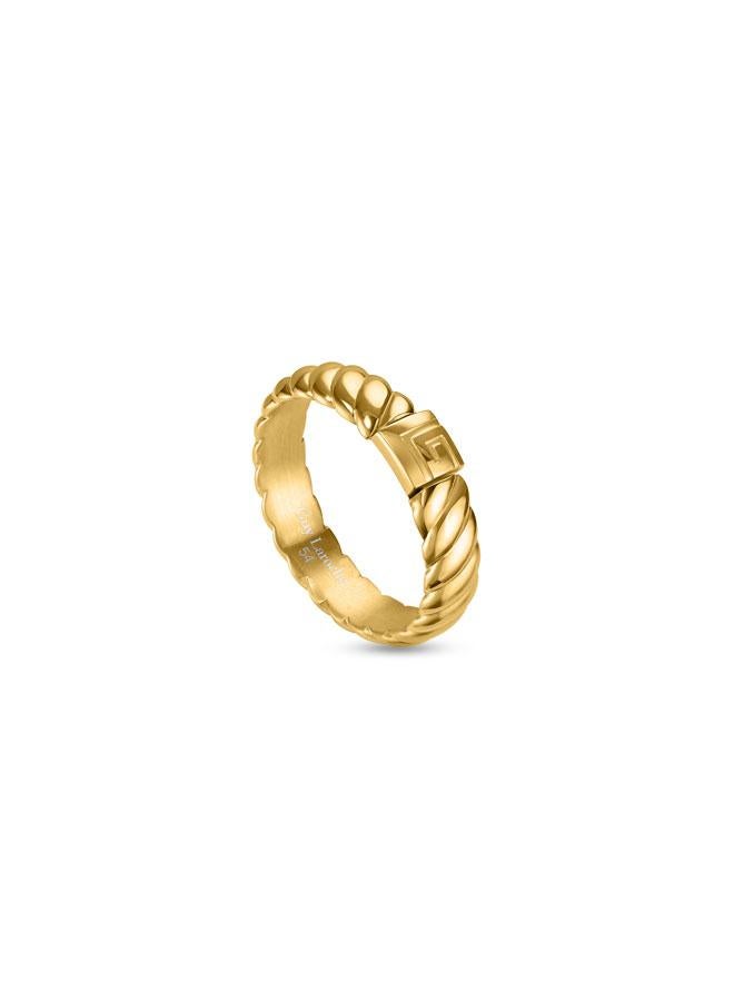 Guy Laroche Eleonore Yellow Gold Plated Stainless Steel Ring for Women, 54 - Image 1