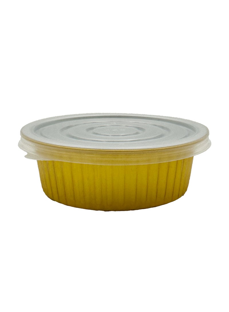 Ideal Pack 620 ml Golden Aluminium Round Food Containers – 5 Pcs with Lids - Image 1
