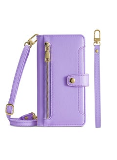 Case Cover For For Sony Xperia Ace III Sheep Texture Cross-body Zipper Wallet Leather Phone Case(Purple)