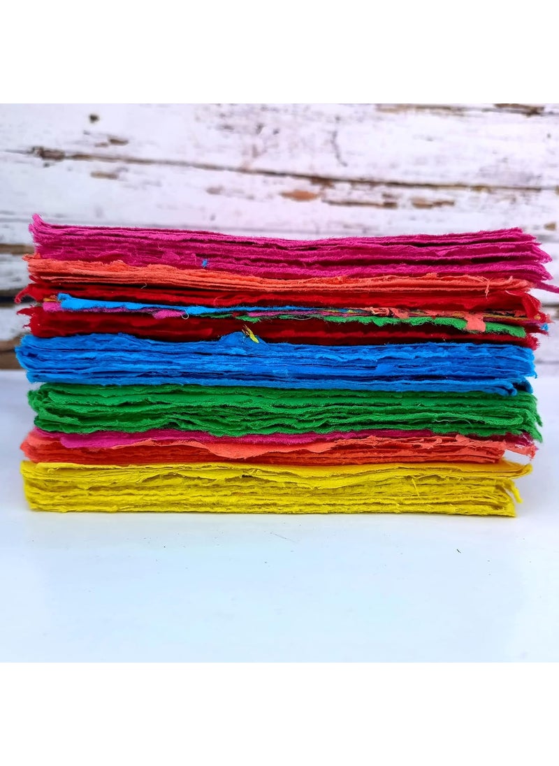 Deckle Papers Deckle Papers Multipurpose Handmade Cotton PaperDrawing Paper Calligraphy DIYProject Scrapbooking Gift Wrap Art and Craft Origami Size10x12 Pack of20 Multicolored  - Image 3