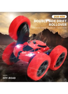 ORiTi ORiTi RC Rotating Stunt Cars Flowering Remote Control Cars Toys with Lights Double-Sided Driving 360-degree Flips Rotating Car Toy, Red  - Image 4