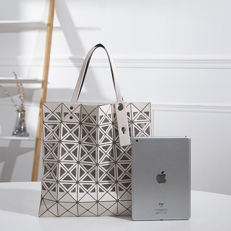 2025 Fashion Casual Women'S Bag Hollow Diamond Geometric Patchwork Bag Women'S Trendy Shoulder Handbag - Image 5
