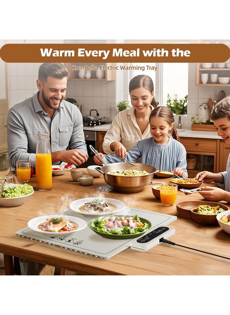 XiuWoo Electric Warming Tray-Fast Heating,6 Temperature Settings,Rollable, Portable,Silicone Nano Food Warming Mat,Auto Shut-Off-Versatile Food Warmer for Gatherings,Parties,Everyday Use  - Image 3