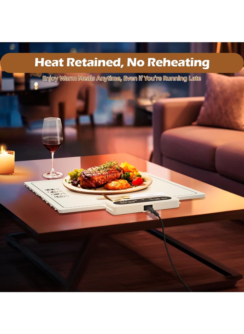 XiuWoo Electric Warming Tray-Fast Heating,6 Temperature Settings,Rollable, Portable,Silicone Nano Food Warming Mat,Auto Shut-Off-Versatile Food Warmer for Gatherings,Parties,Everyday Use  - Image 5