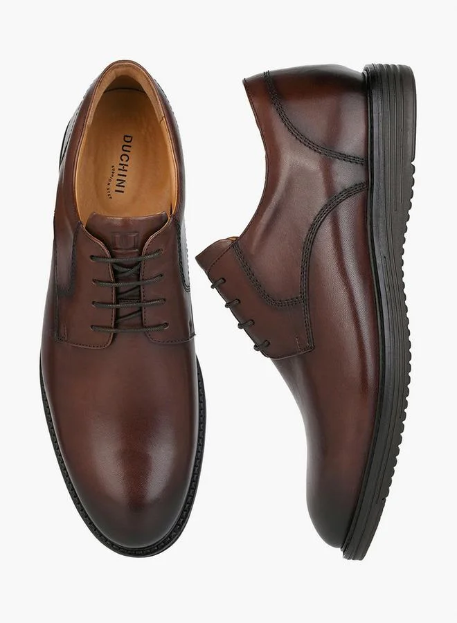 DUCHINI Men Leather Lace-Up Derby Shoes