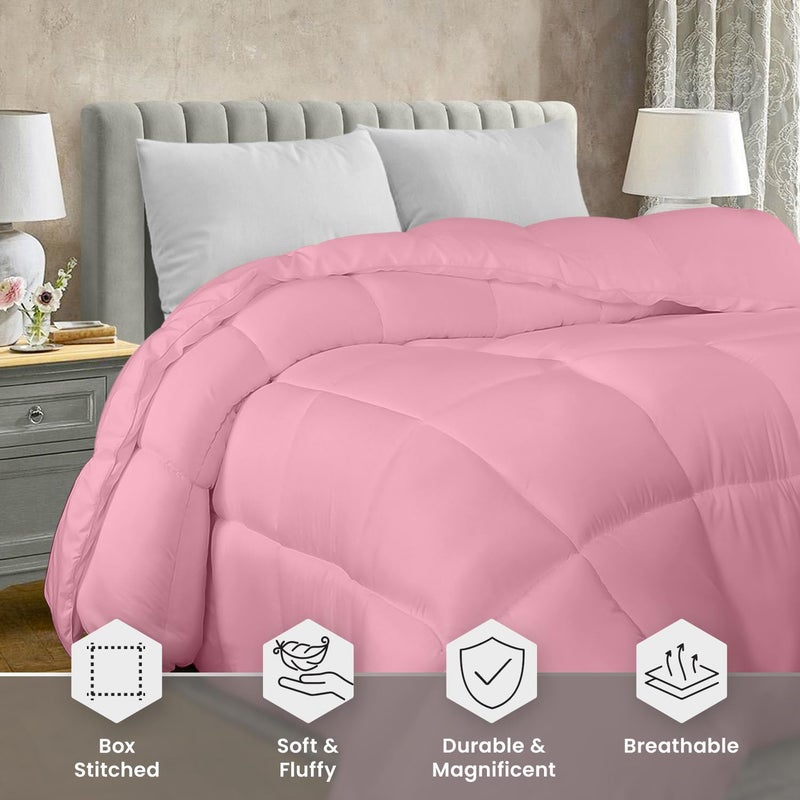 Utopia Bedding Comforter Duvet Insert, Quilted Comforter with Corner Tabs, Box Stitched Down Alternative Comforters Queen Size (Pink) - Image 4