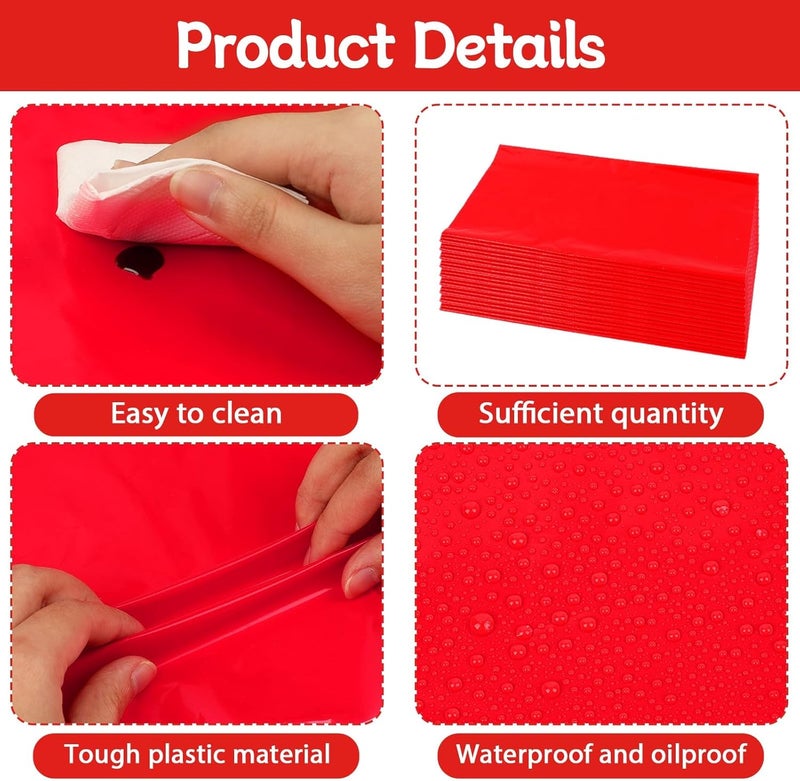 Lonfliness 12 Pack Plastic Table Runner 14 X 108inch Red Long Wedding Table Runners Disposable Red Table Runner for Dinner Table Decorations for Christmas Wedding Graduation Birthday Party Decor - Image 3