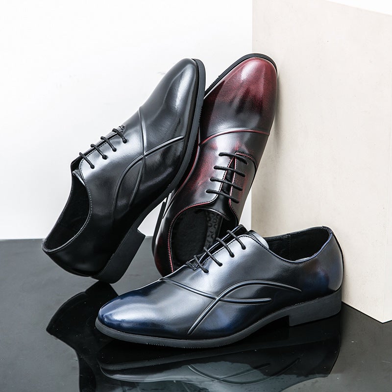 Men'S Shoes Plus Size New Casual Leather Shoes Fashion Men'S Business Dress Shoes Trend British Style Pointed Toe Leather Shoes - Image 2