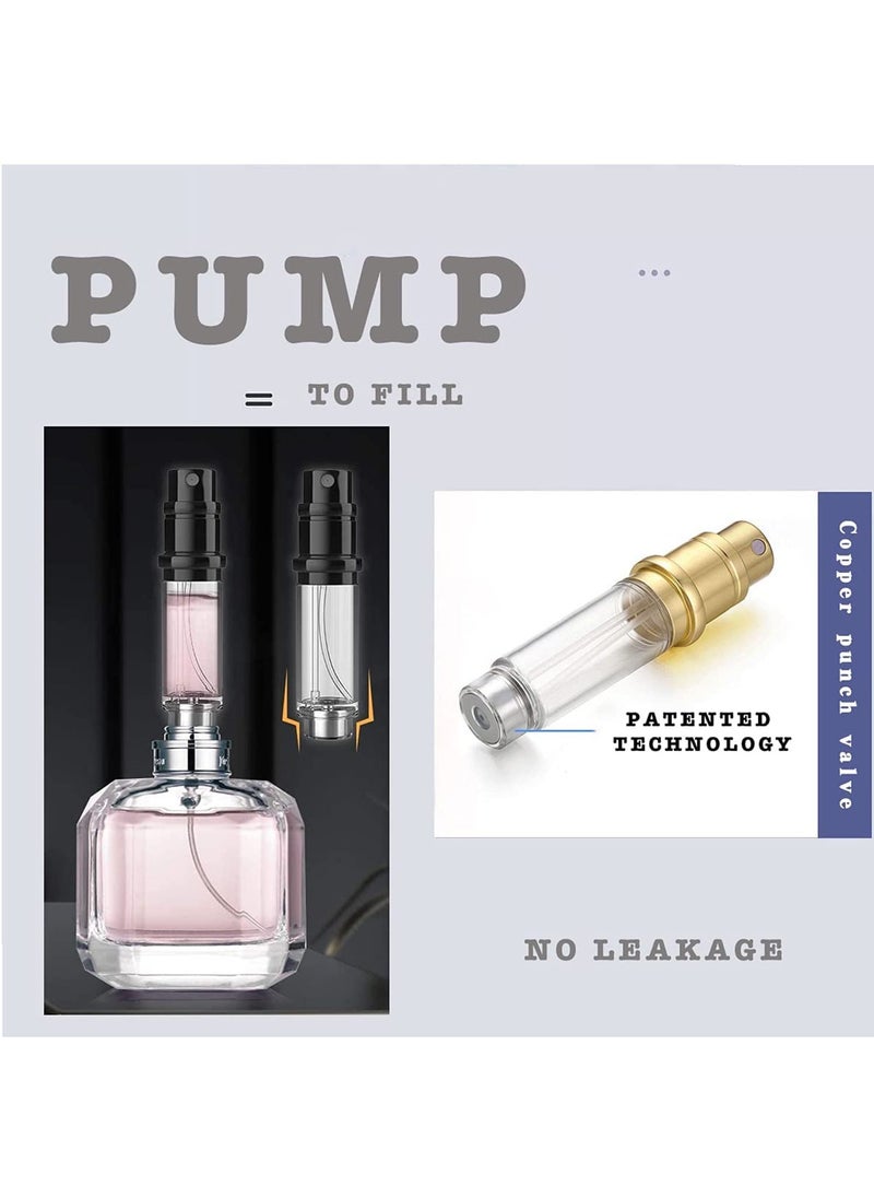 ماركة غير محددة - إعادة تعبئة زجاجة عطر فارغة، رذاذ عطر، رذاذ عطر صغير محمول قابل لإعادة الملء، رذاذ زجاجة عطر للسفر، مضاد للتسرب، جلد فاخر، 5 مل (أبيض) - Image 1