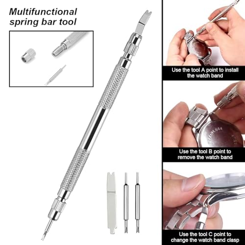 Serplex® Watch Repair Kit 24 in 1 Professional Wrist Watch Repair Kit with Spring Bar Tool, Watch Case Opener, Bracelet Link Remover, Cotter Pins, Hammer, and Compact Storage Bag for Watch Maintenance - Image 5