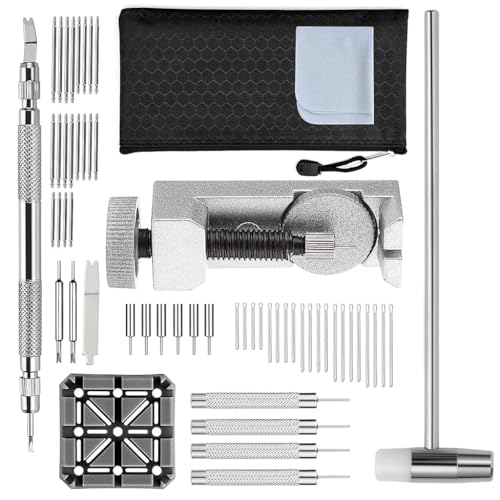 Serplex® Watch Repair Kit 24 in 1 Professional Wrist Watch Repair Kit with Spring Bar Tool, Watch Case Opener, Bracelet Link Remover, Cotter Pins, Hammer, and Compact Storage Bag for Watch Maintenance - Image 1