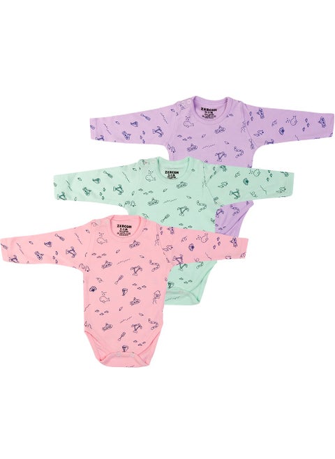 Underwear Set Of 3 Bodysuits For  Newborn Girls