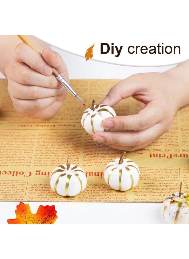 FuturePlusX - 42Pcs Artificial Pumpkins Mini Foam Pumpkins With Gold Lines Mini Pumpkins Bulk For Deoration Fall Thanksgiving Table Decor - Image 1