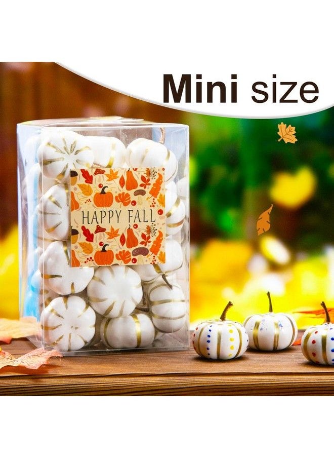 FuturePlusX - 42Pcs Artificial Pumpkins Mini Foam Pumpkins With Gold Lines Mini Pumpkins Bulk For Deoration Fall Thanksgiving Table Decor - Image 1