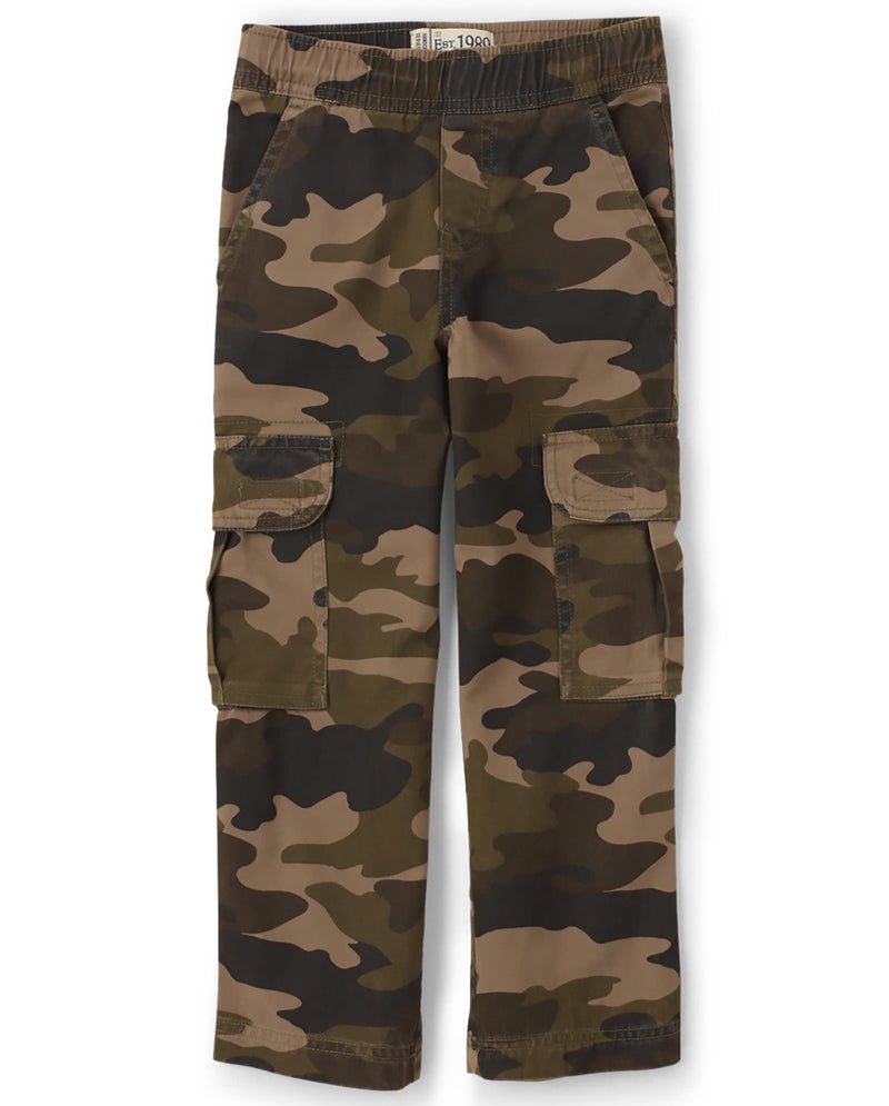 The Children's Place Boys Pull on Cargo Pants,Olive Camo Single,10 - Image 1