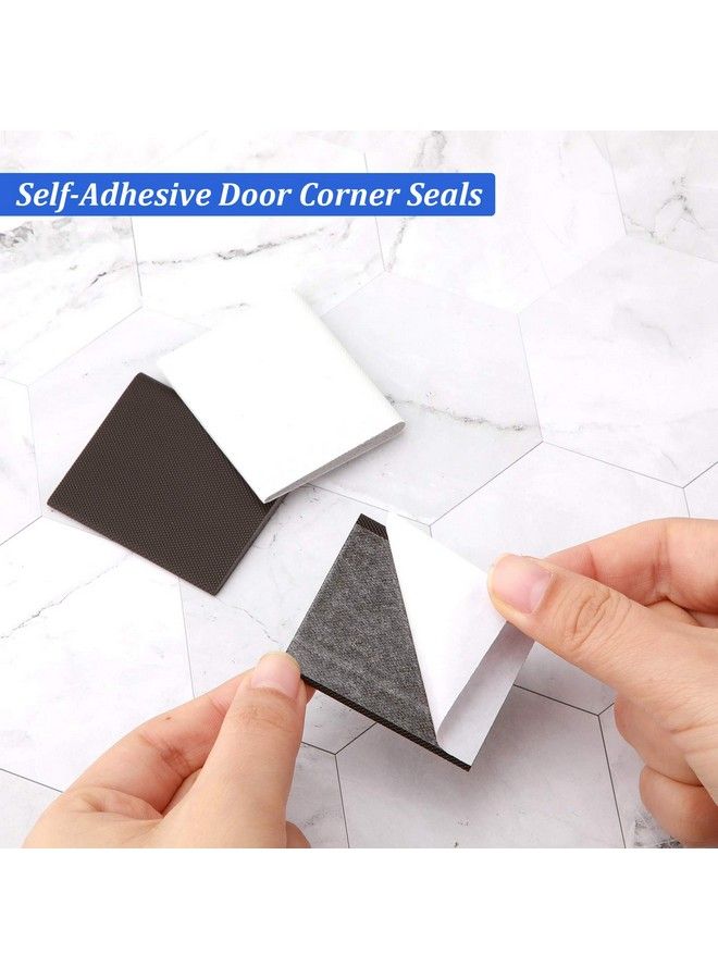 Jetec 14 Pieces Door Corner Seal Exterior Door Jamb Frame Seal Door Draft Stopper With Adhesive For Weather Stripping And Draft Protection Foam Corner Seal (Black And White) - Image 4