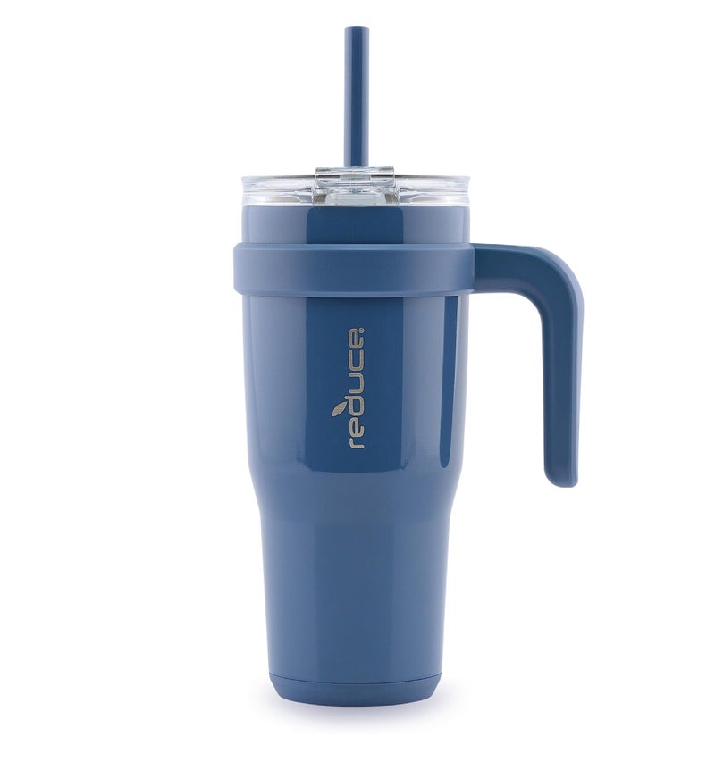 Reduce 24 oz Stainless Steel Tumbler with Handle - Dual-Wall Vacuum Insulated Travel Mug  Sweat-Proof Lid & Reusable Straw - Keeps Drinks Cold for 24 Hrs  Fits Cupholders  Dishwasher Safe-Mineral Blue - Image 1