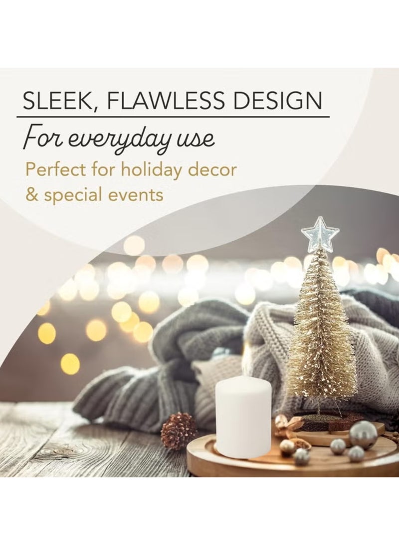 Premium Quality Unscented Pillar Candles 6 CM, Long Burning Hours, Decorative Pillar Candles, SPA Candles - Dripless Clean Burning Dinner Candle Set of 6  - Image 3