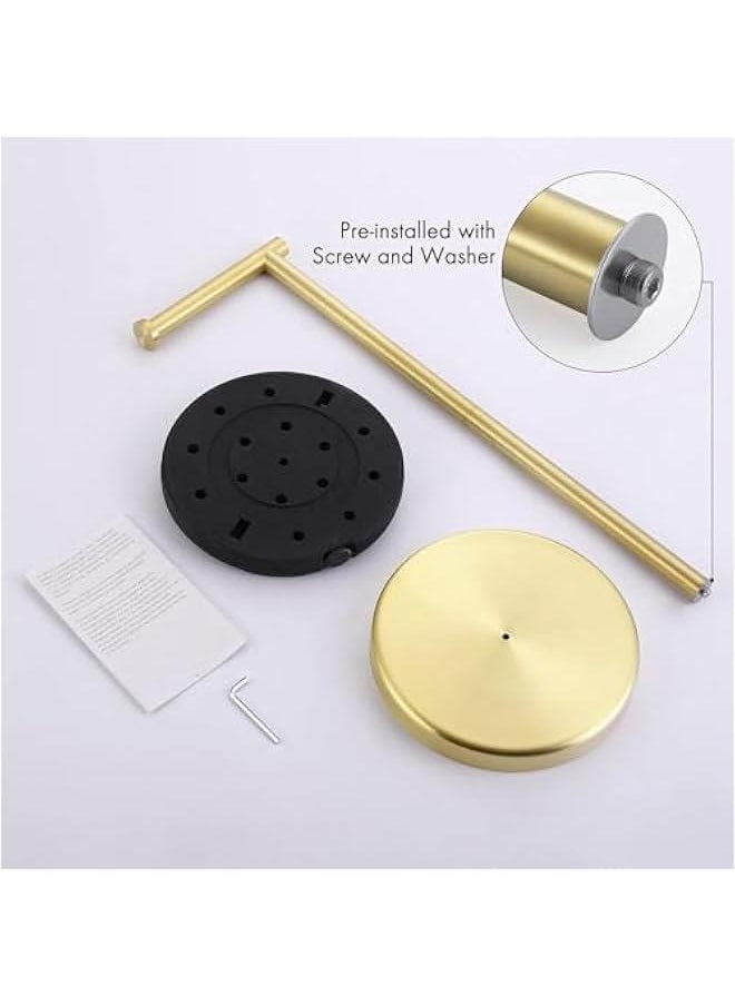 HOOKOR - Toilet Paper Holder Stand Free-Standing Tissue Paper Roll Storage Stainless Steel Rustproof,Gold Tissue Roll Holder Floor Stand Storage for Bathroom - Image 1