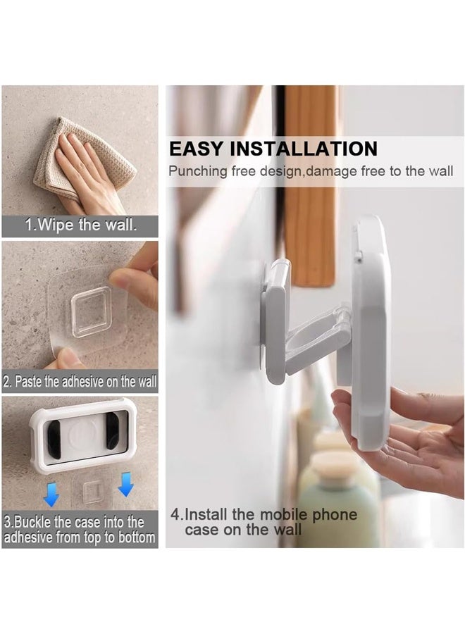 Waterproof Shower Phone Holder – 360° Rotatable,Anti-Fog High Sensitivity Touch Screen Phone Holder for Bathroom Wall Mirror Bathtub - Image 5