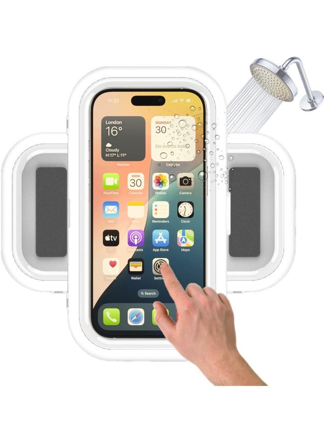 Waterproof Shower Phone Holder – 360° Rotatable,Anti-Fog High Sensitivity Touch Screen Phone Holder for Bathroom Wall Mirror Bathtub - Image 2