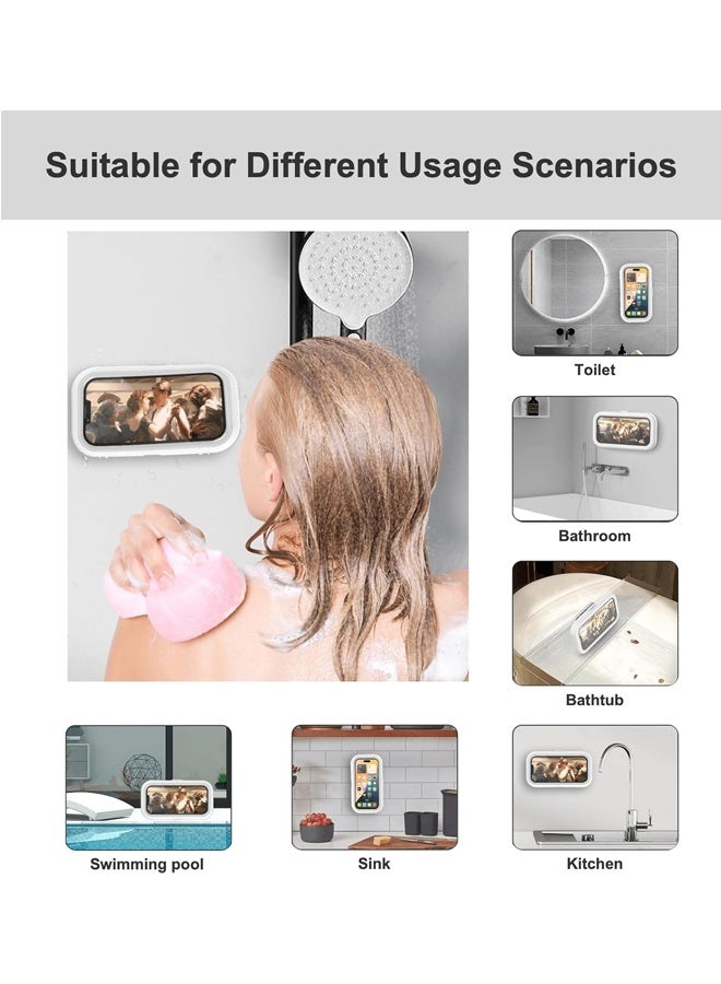 Waterproof Shower Phone Holder – 360° Rotatable,Anti-Fog High Sensitivity Touch Screen Phone Holder for Bathroom Wall Mirror Bathtub - Image 4