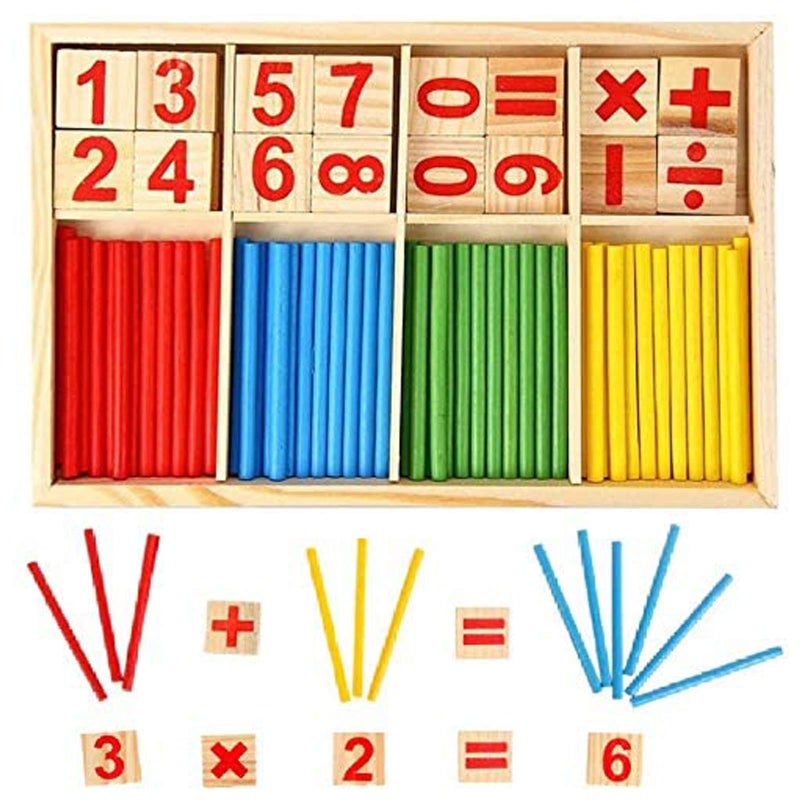 KUTOI Counting Number Blocks and Sticks | Montessori Toys for Kids Learning| Homeschool Supplies for Math manipulatives | Toddlers Educational Wooden rods with Storage Tray - Image 1