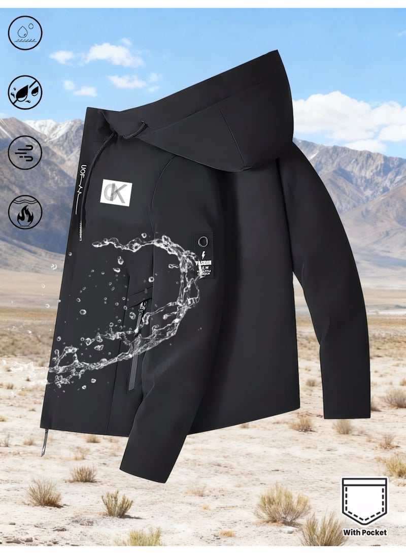 2026 New Men’s Waterproof and Anti-Stain Outdoor Sport/Casual/Street/Commuter Functional Style Printed Jacket