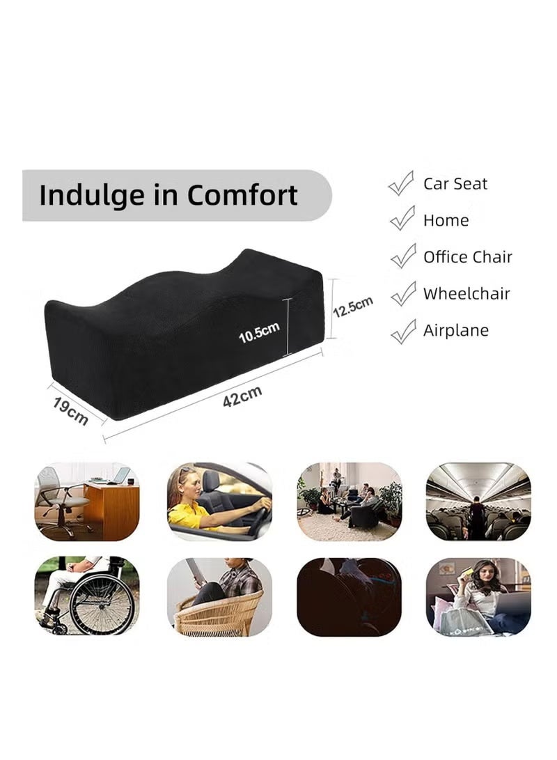 آي هوم شوب وسادة الوضعية المريحة -رغوة الذاكرة، تخفيف العمود الفقري، دعم ما بعد التشغيل، وسادة رفع مؤخرة للاستخدام المكتبي والمنزلي، 42.5 بوصة 2020-بوصة 12 سم - Image 4