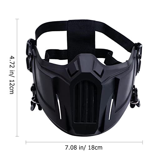 yeesport Airsoft Mask Creative Protective Half Face Mask Outdoor Game Mask Costume Mask Outdoor Sports Masks (Black) - Image 3
