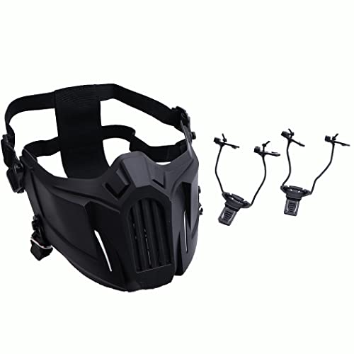 yeesport Airsoft Mask Creative Protective Half Face Mask Outdoor Game Mask Costume Mask Outdoor Sports Masks (Black) - Image 5