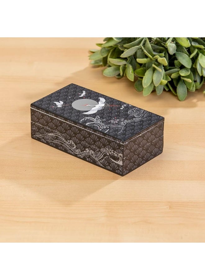 Bits and Pieces - Soaring Cranes Secret Puzzle Box - Wooden Money Box Brainteaser - 10 Step Solution Brain Game - Image 1