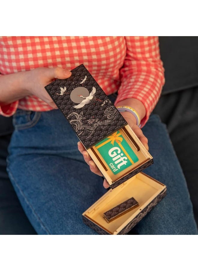 Bits and Pieces - Soaring Cranes Secret Puzzle Box - Wooden Money Box Brainteaser - 10 Step Solution Brain Game - Image 3