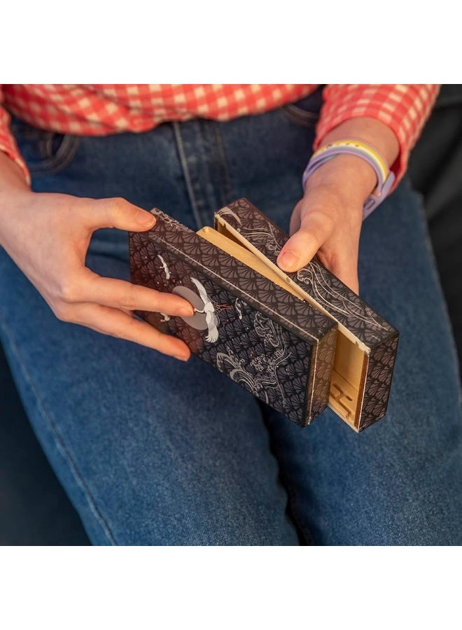 Bits and Pieces - Soaring Cranes Secret Puzzle Box - Wooden Money Box Brainteaser - 10 Step Solution Brain Game - Image 4