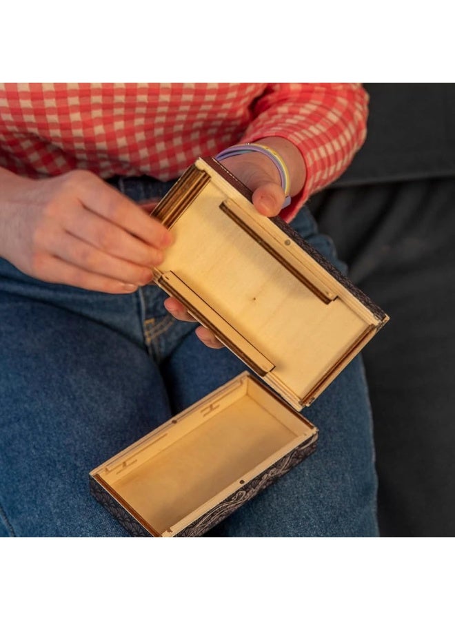 Bits and Pieces - Soaring Cranes Secret Puzzle Box - Wooden Money Box Brainteaser - 10 Step Solution Brain Game - Image 2