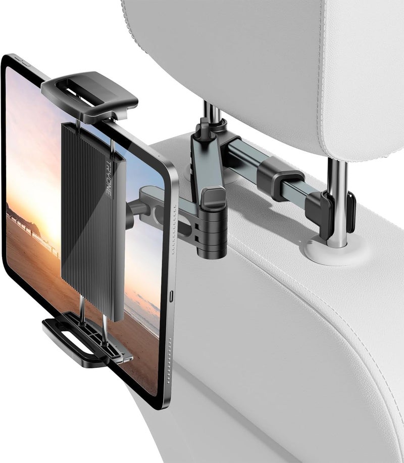 Tryone Car Headrest Tablet Holder Mount Stretchable Backseat Tablets Stand for Kids, Car Seat Mounts Compatible with iPad Pro 12.9 Air Mini, iPhone, Galaxy Tab, Switch, All 4.7-12.9" Screen Devices - Image 1
