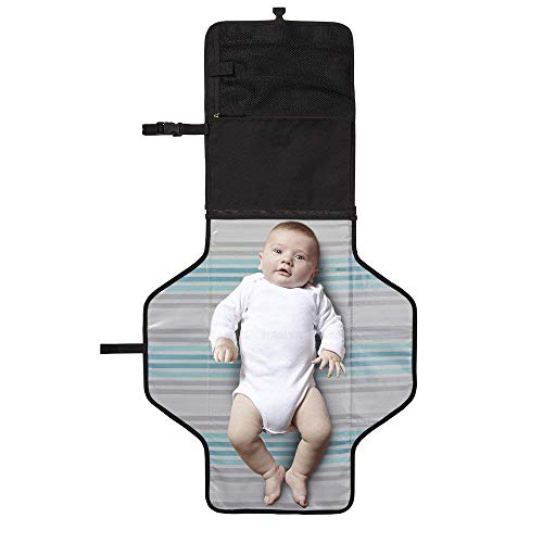 KAMYA Portable Baby Diaper Changing Station, Waterproof Padded Travel Pad with Strap and Clip, 2 Packets (Black) - Image 3