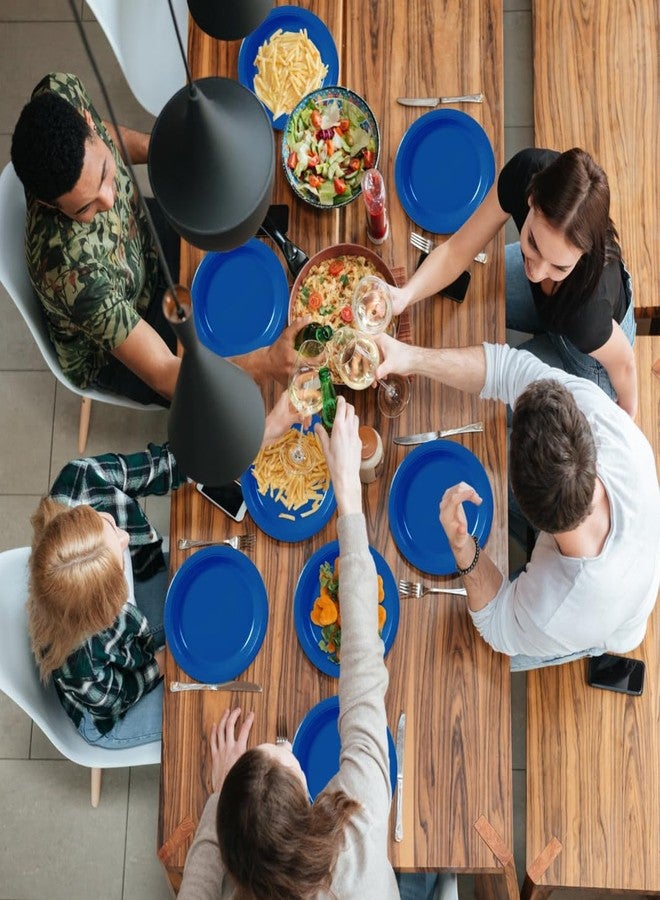 Aixuler 40Pcs Disposable Paper Plates Blue,Including 20pcs 9" and 20pcs 7" Plates,Strong and Sturdy Disposable Plates for Party, Dinner, Holiday, Picnic,Birthday Party, Dinner Table, Wedding - Image 4