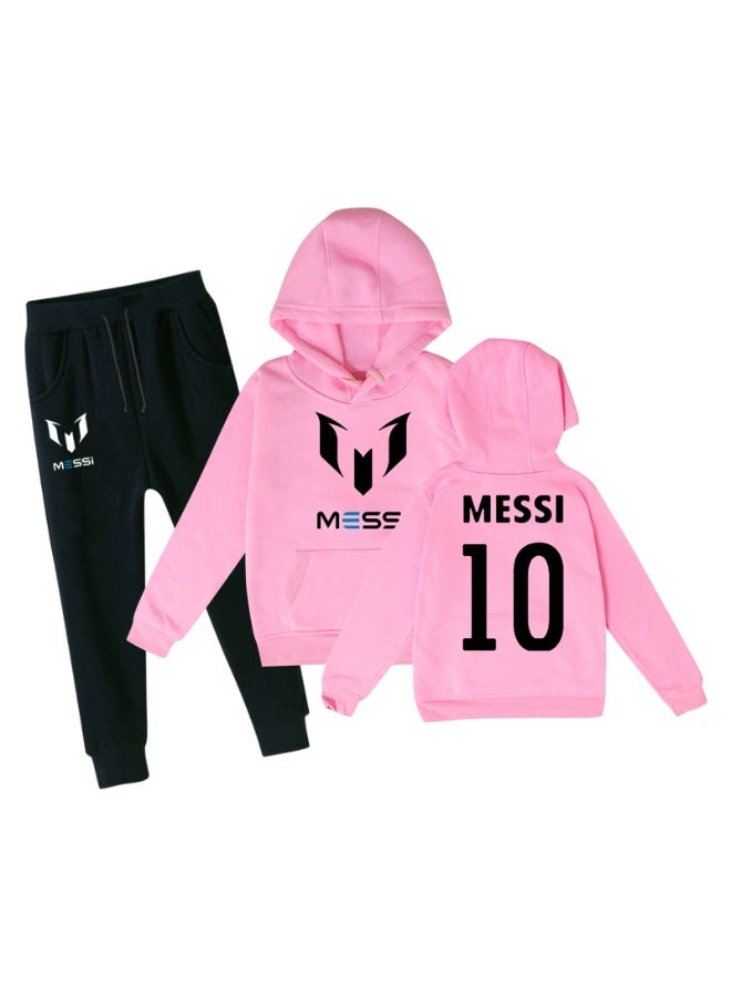 MESSI Football star Messi printed children's hooded sweater casual trousers sports suit - Image 1